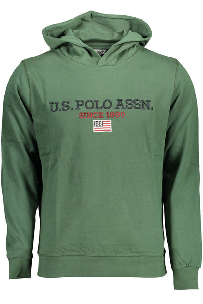 Chic Green Hooded Sweatshirt with Logo