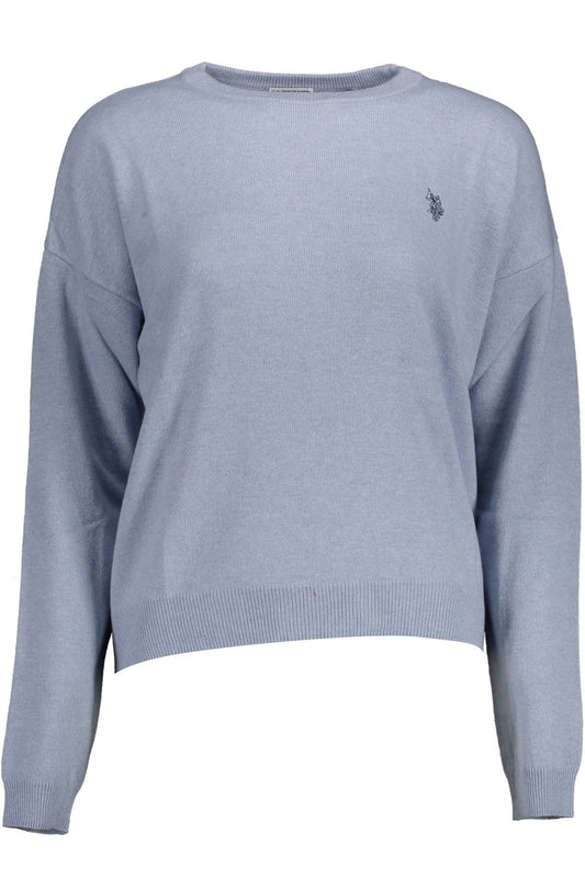 Elegant Light Blue Embroidered Sweater