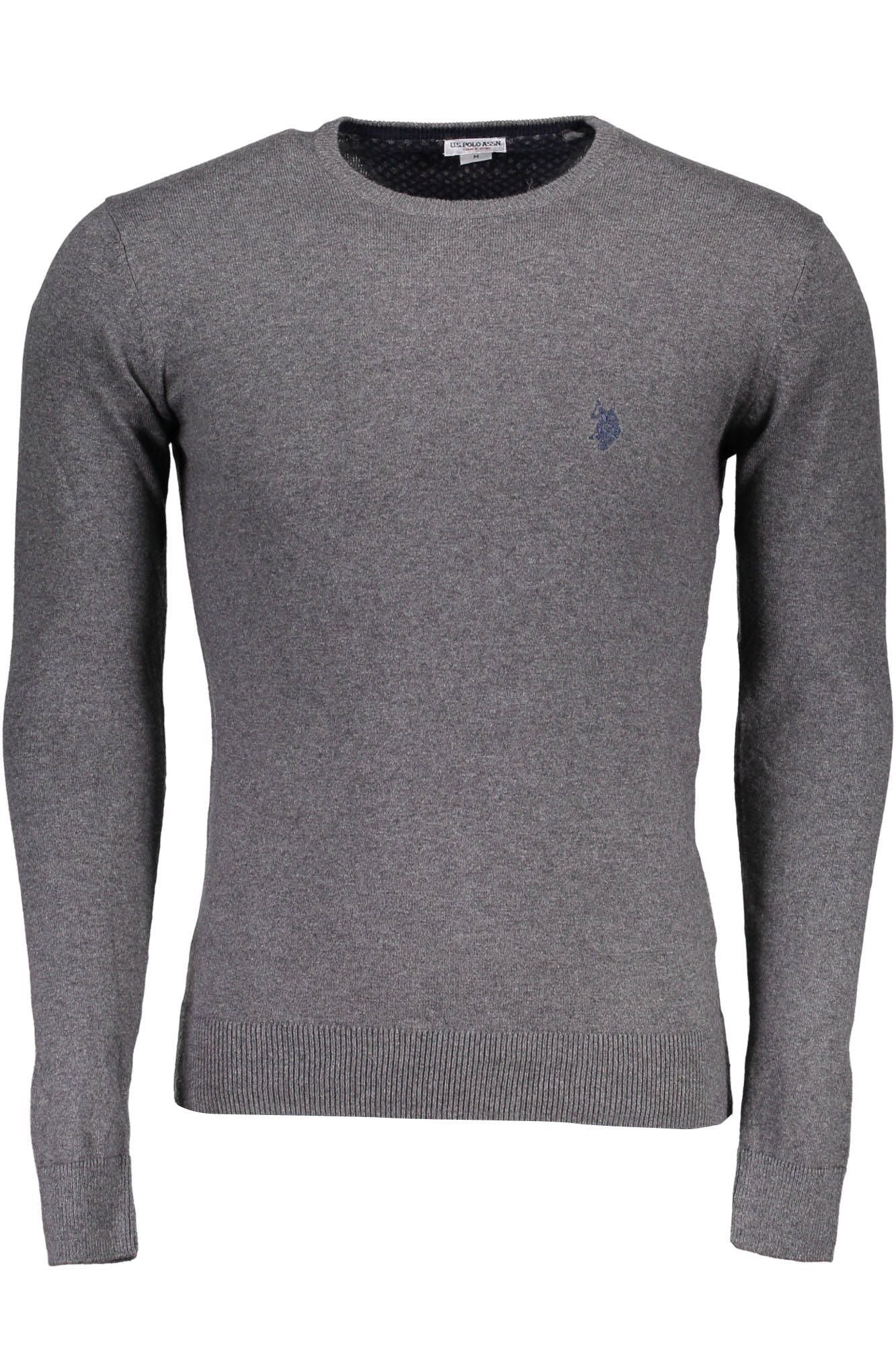 Classic Gray Round Neck Cotton Sweater