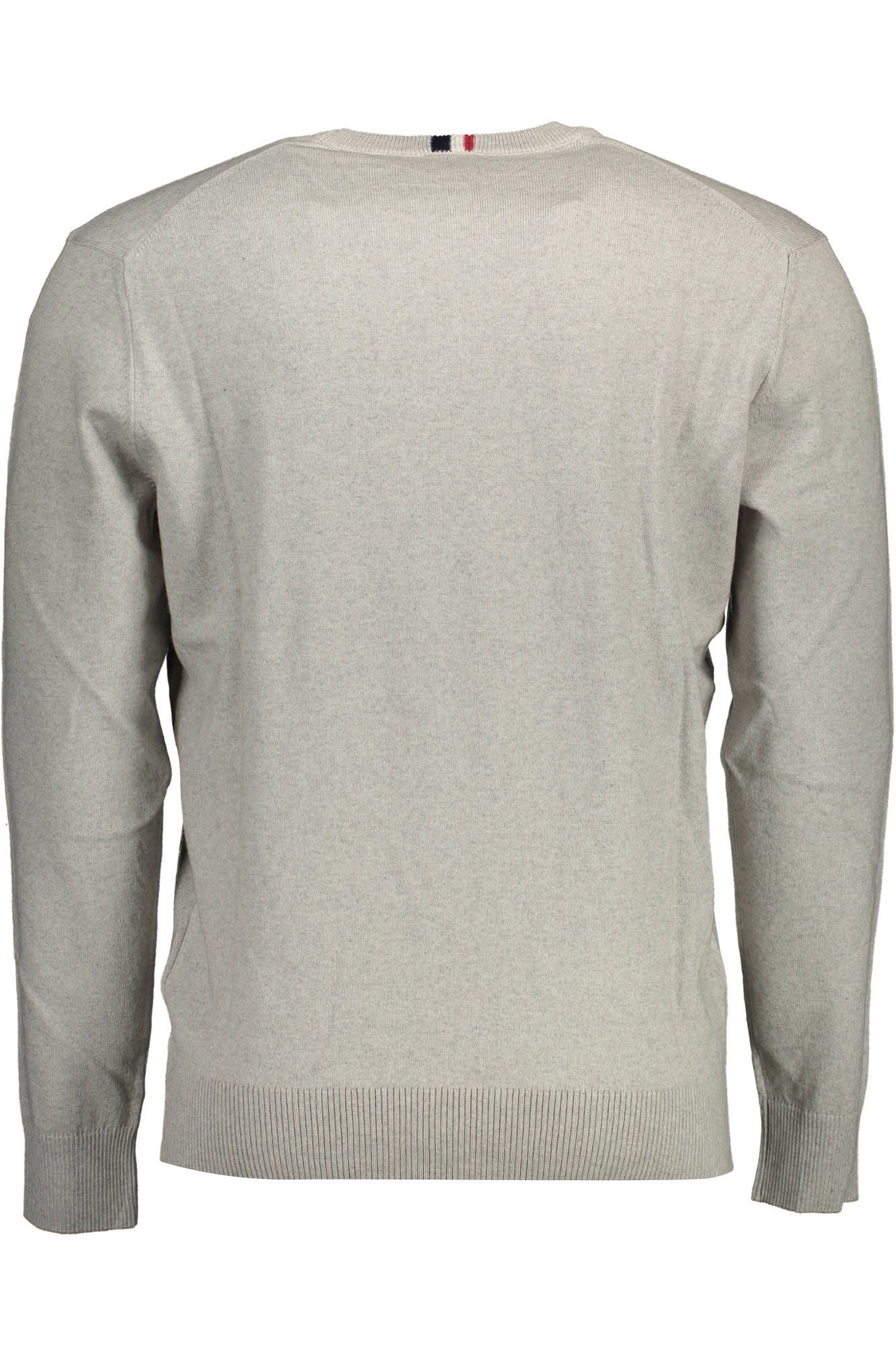 Elegant Gray Cotton-Cashmere Men's Sweater