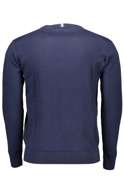 Elegant Blue Cotton Cashmere Sweater