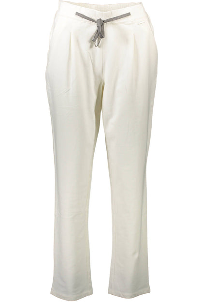 Chic White Sports Trousers with Logo Detail