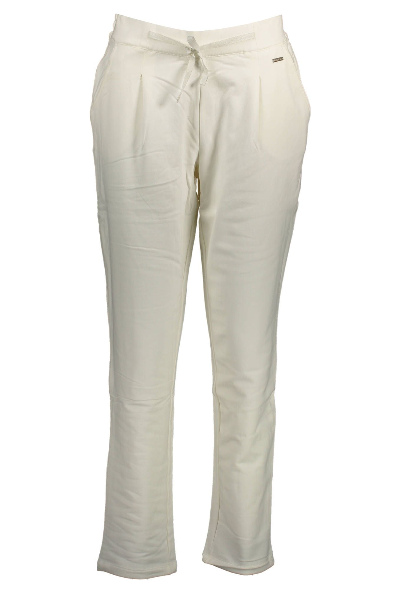 Elegant White Contrast Detail Joggers