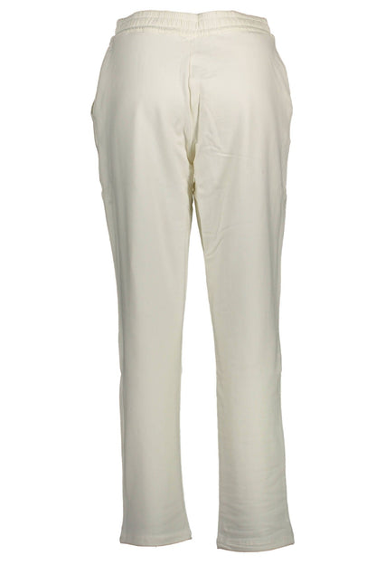 Elegant White Contrast Detail Joggers