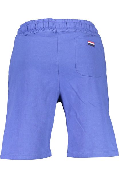 Chic Blue Cotton Shorts with Elastic Waistband