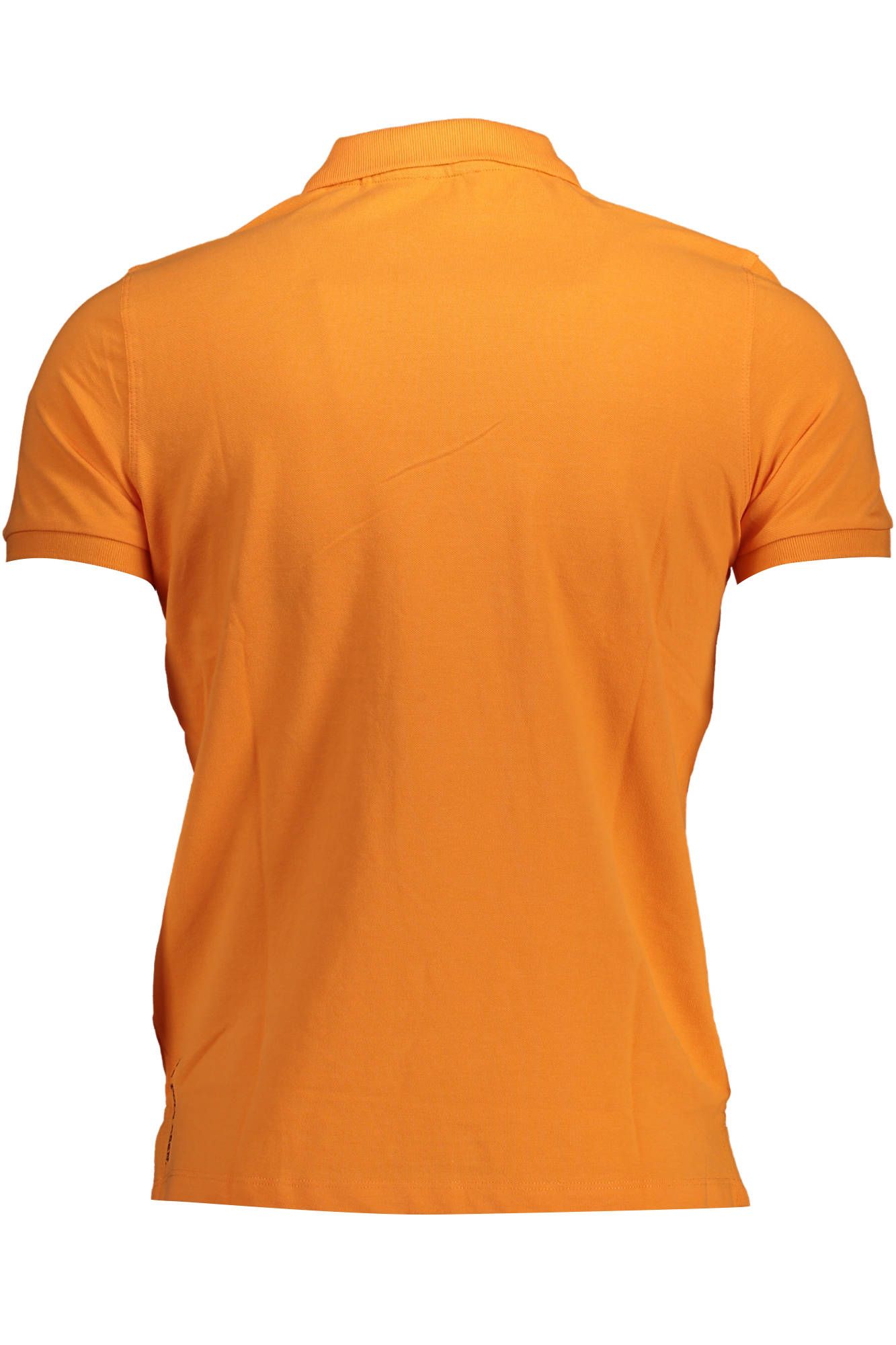 Orange Embroidered Cotton Polo Shirt