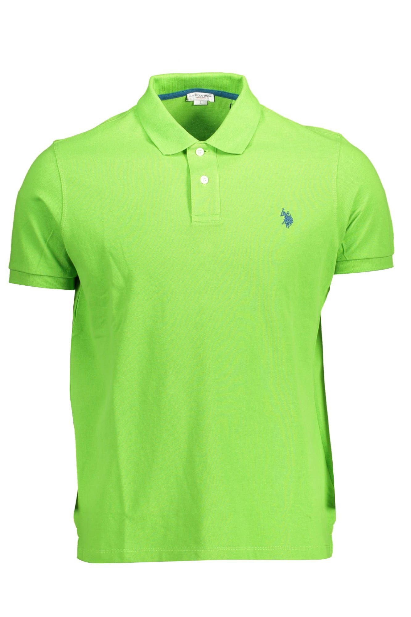 Classic Green Cotton Polo Shirt with Embroidery