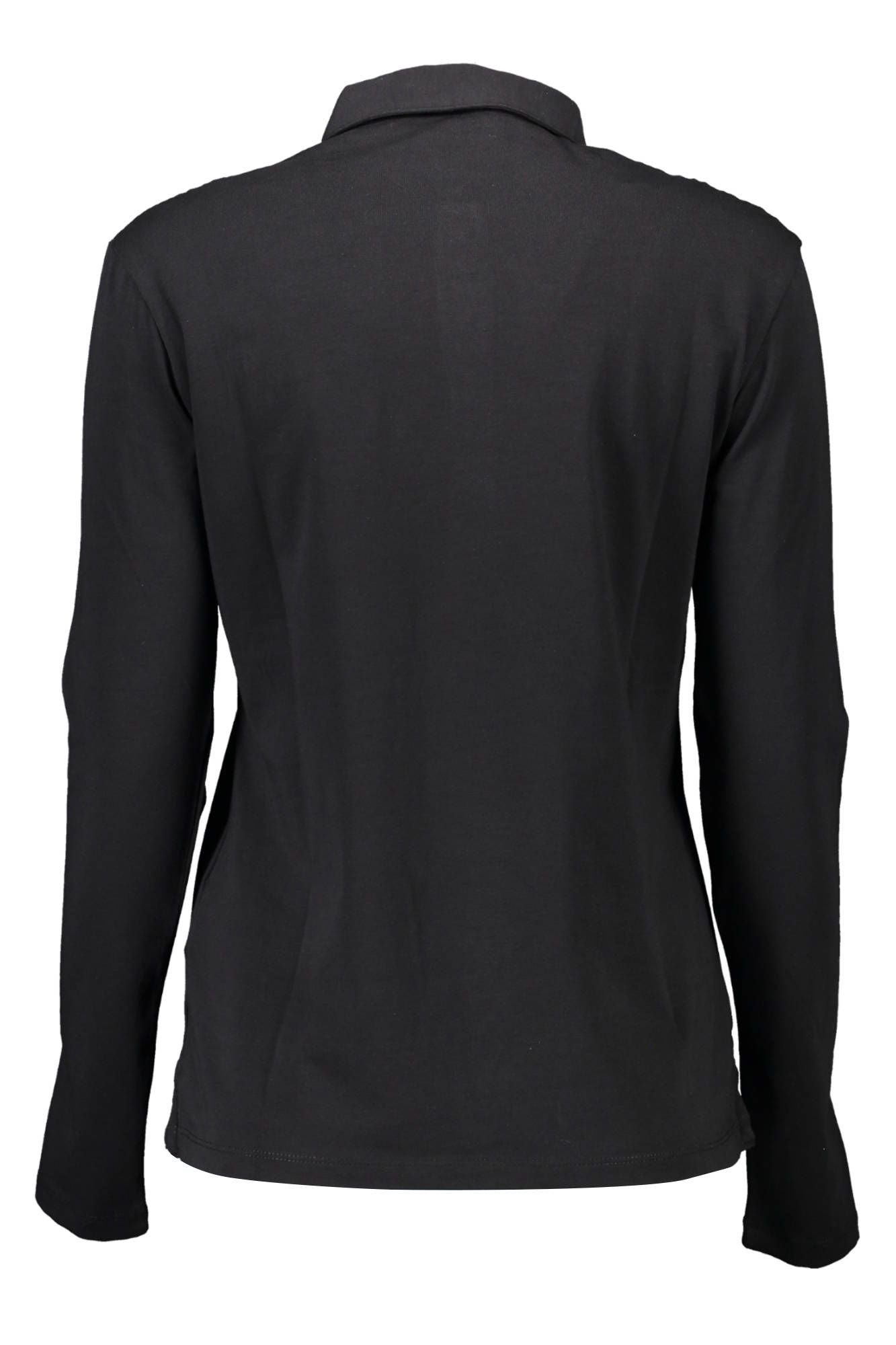 Chic Long-Sleeved Black Polo Shirt