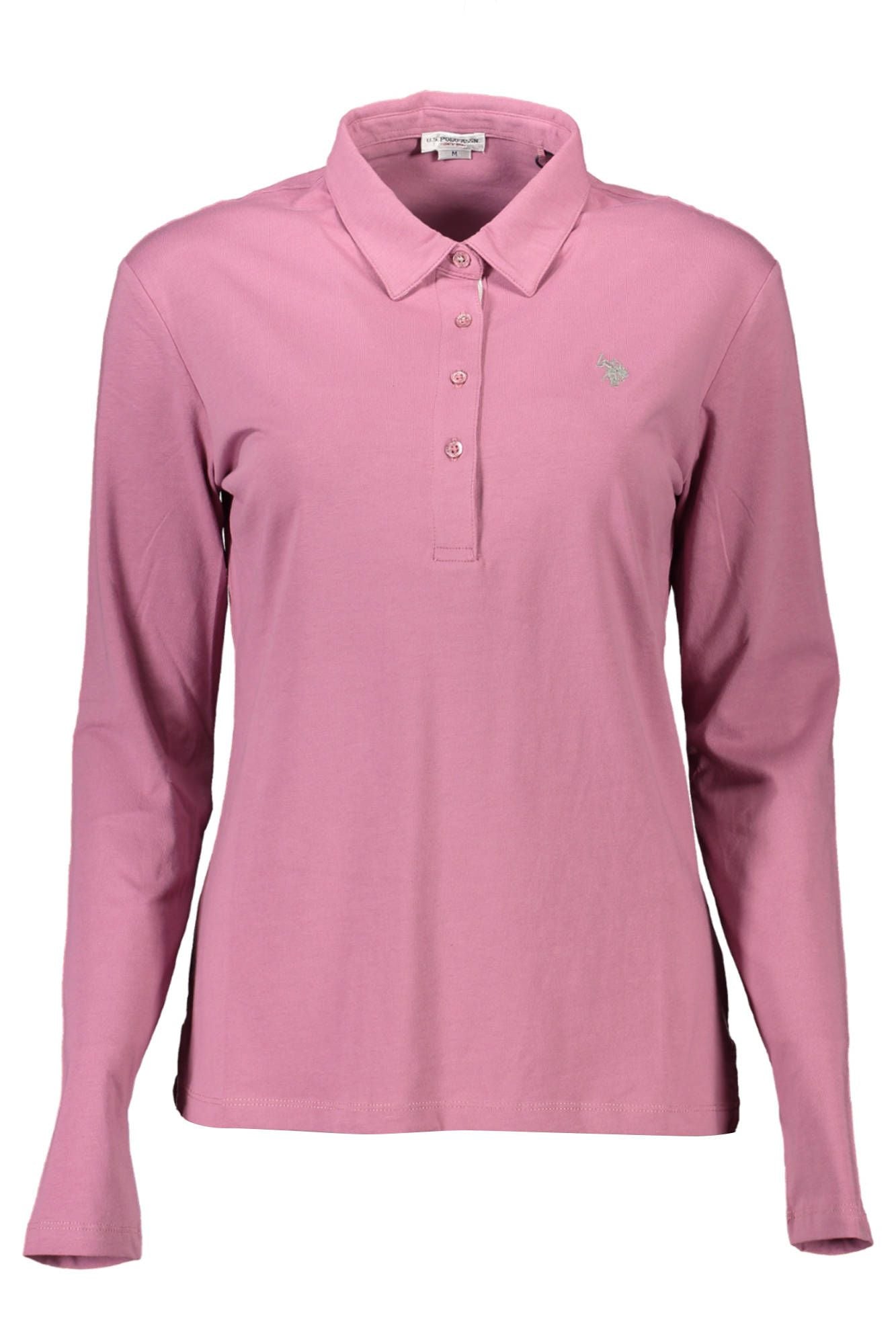 Chic Long-Sleeved Pink Polo for Women