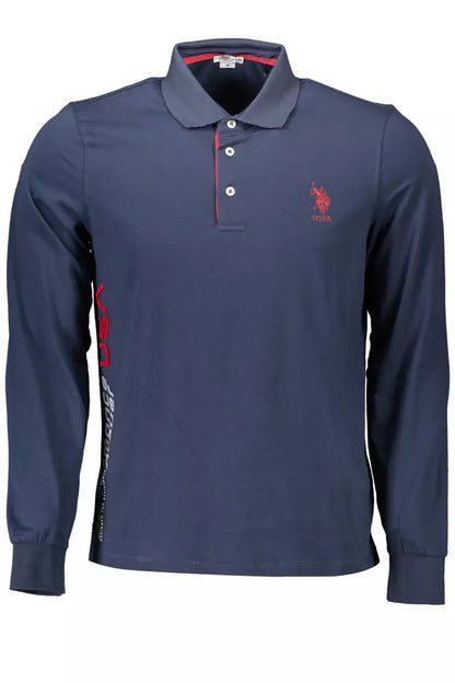 Elegant Long-Sleeve Polo with Contrast Details