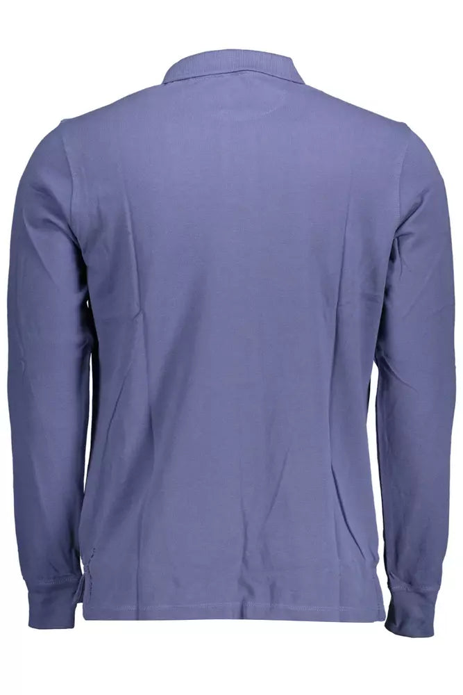 Classic Long-Sleeve Polo in Blue
