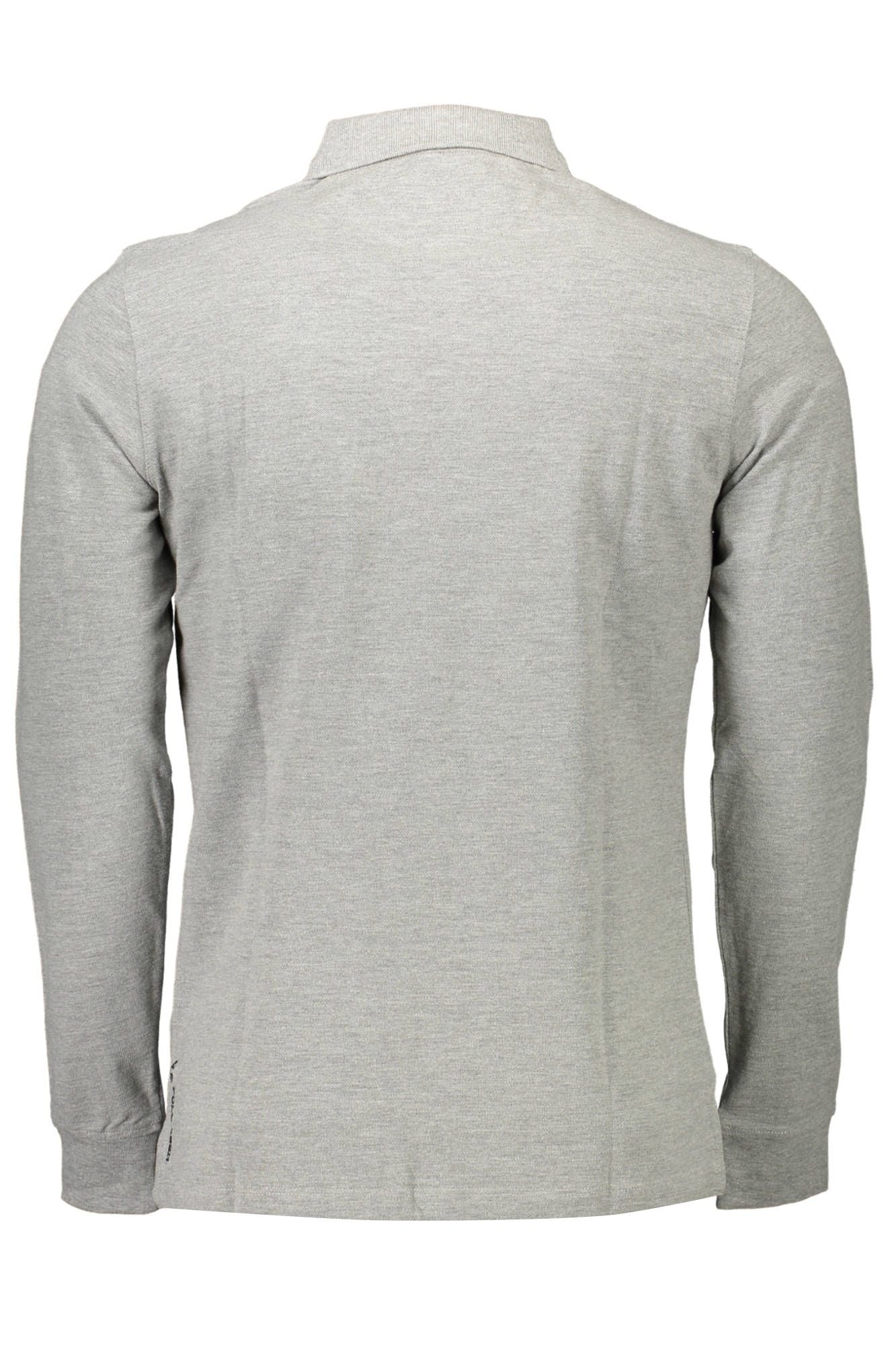 Classic Long-Sleeve Polo Shirt in Gray