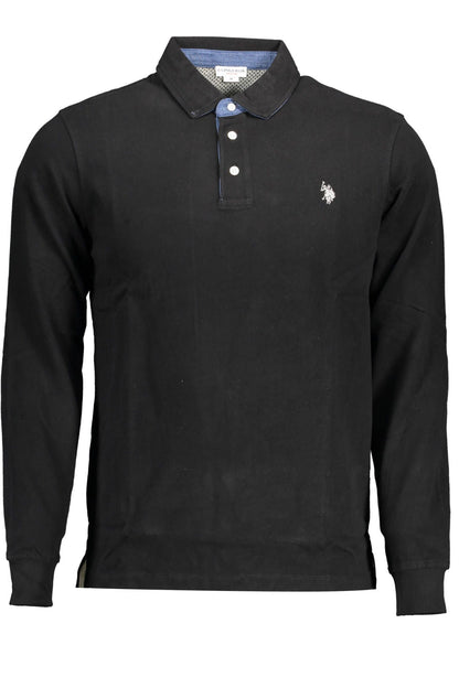 Elegant Long-Sleeve Polo with Elbow Patches