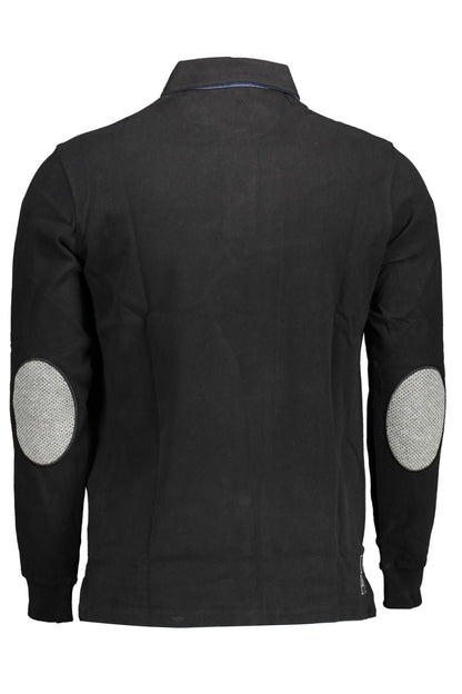 Elegant Long-Sleeve Polo with Elbow Patches