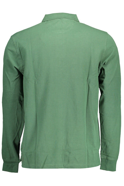 Elegant Long-Sleeve Green Polo Shirt