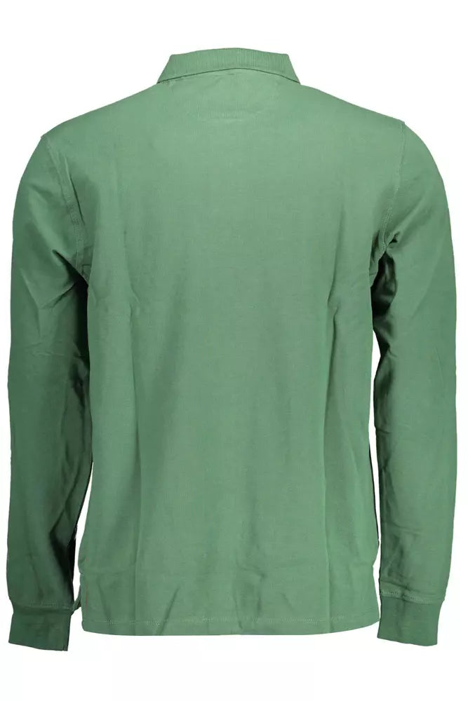 Classic Long-Sleeved Green Polo Shirt
