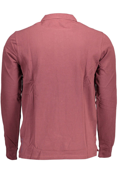 Elegant Long-Sleeve Purple Polo Shirt