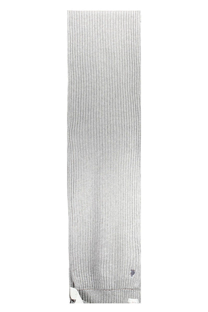 Elegant Gray Wool-Cashmere Blend Scarf