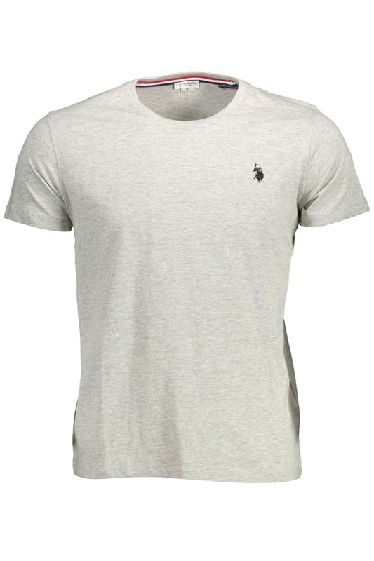 Essential Gray Embroidered Logo Tee